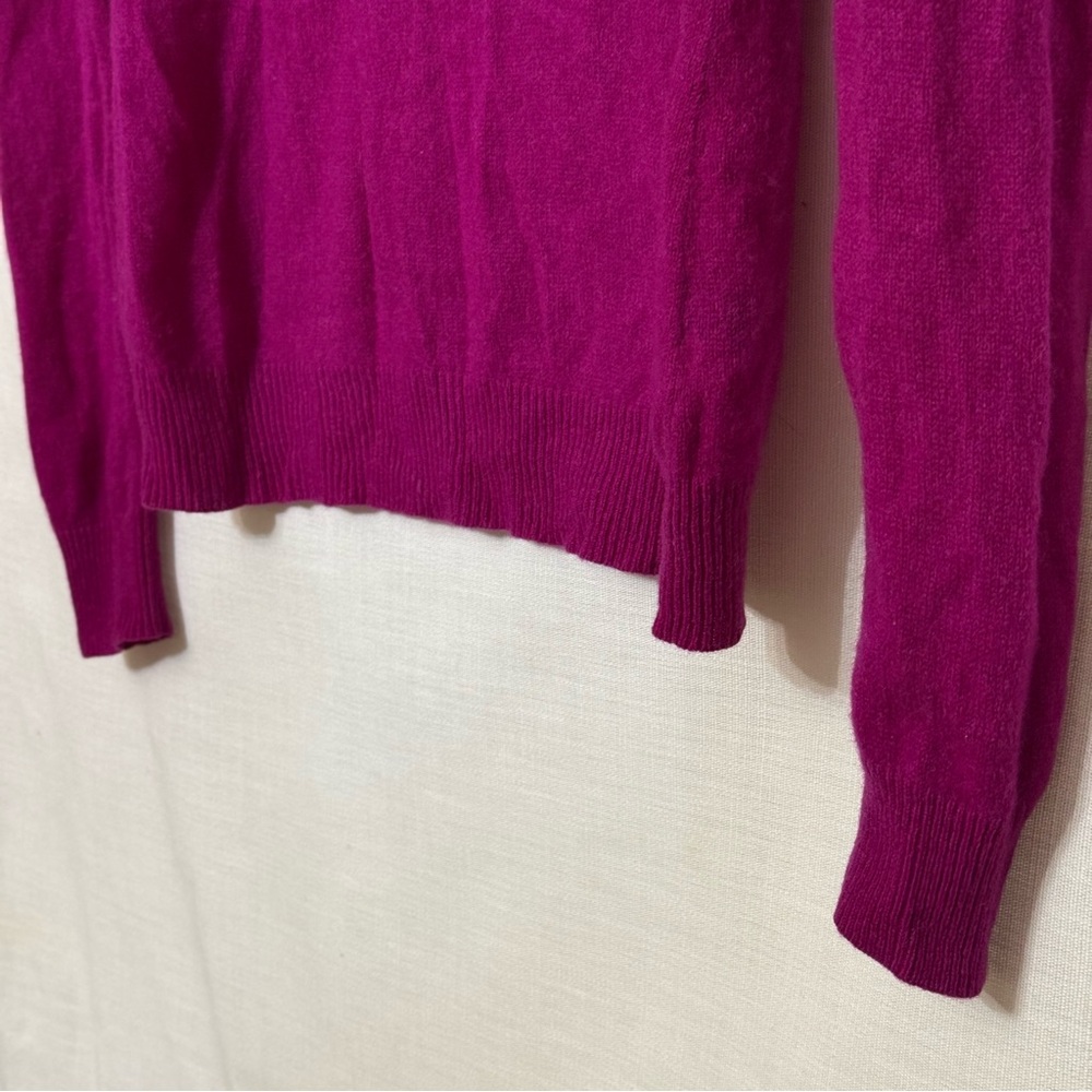 Ann Taylor 100% Cashmere V Neck Sweater Fuchsia Barbiecore Soft Girl S Cozy - Picture 5 of 6